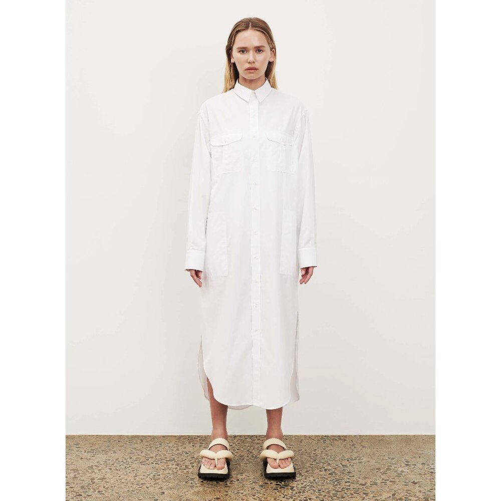 New WARDROBE.NYC White Crisp Italian Cotton Shirt Dress — SMALL — Currently $700